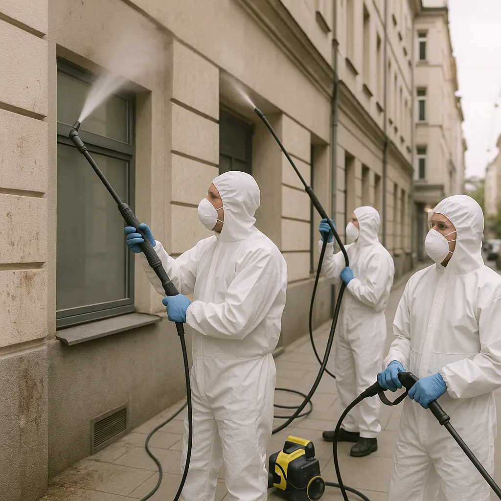 Nettoyage de fientes sur façades